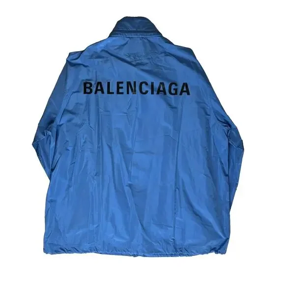 1-87 BALENCIAGA Men's Windbreaker Jacket Light Blue Medium/38